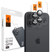 Spigen Glass tR EZ Fit Optik Pro 2 Pack, black - iPhone 16/16 Plus