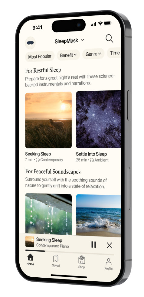 Zvukové terapie v Therabody app