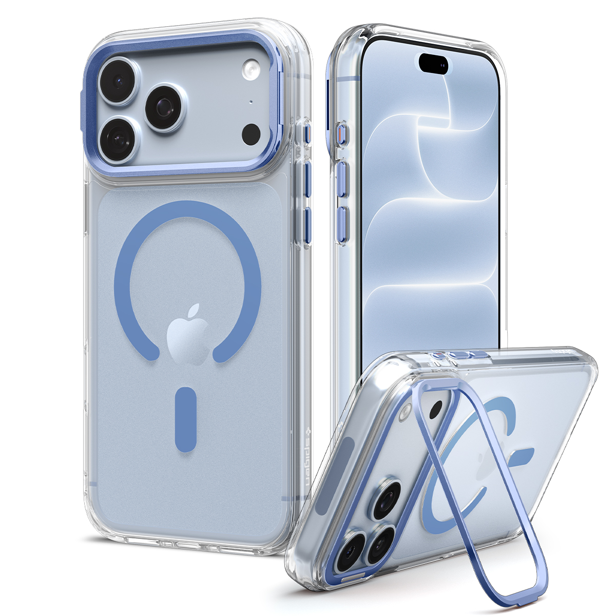 Spigen Ultra Hybrid Optik S MagSafe, clear light blue - iPhone 18 Pro/17 Pro