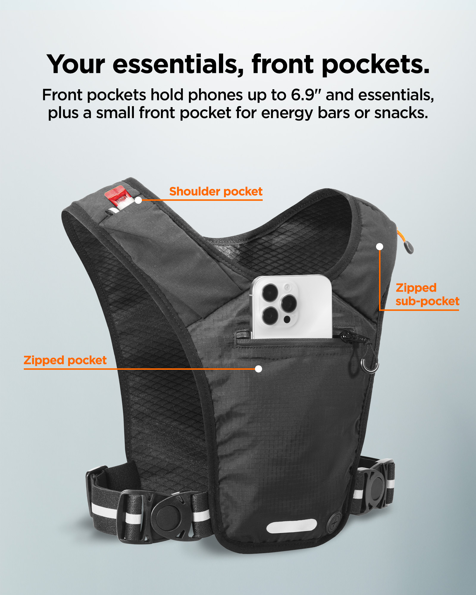 Běžecká vesta Spigen Dynamic Shield (L-XL), černá
