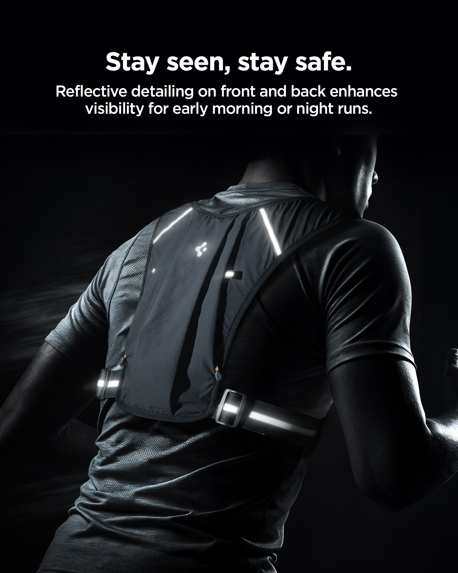 Běžecká vesta Spigen Dynamic Shield (L-XL), černá