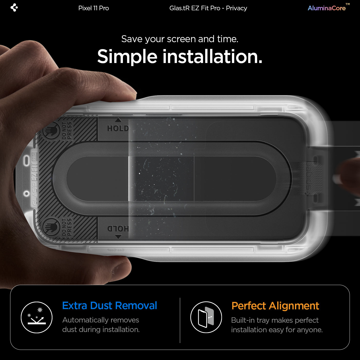 Spigen Glass tR EZ Fit Pro (Privacy) 2 Pack - Google Pixel 11 Pro XL/10 Pro XL/9 Pro XL