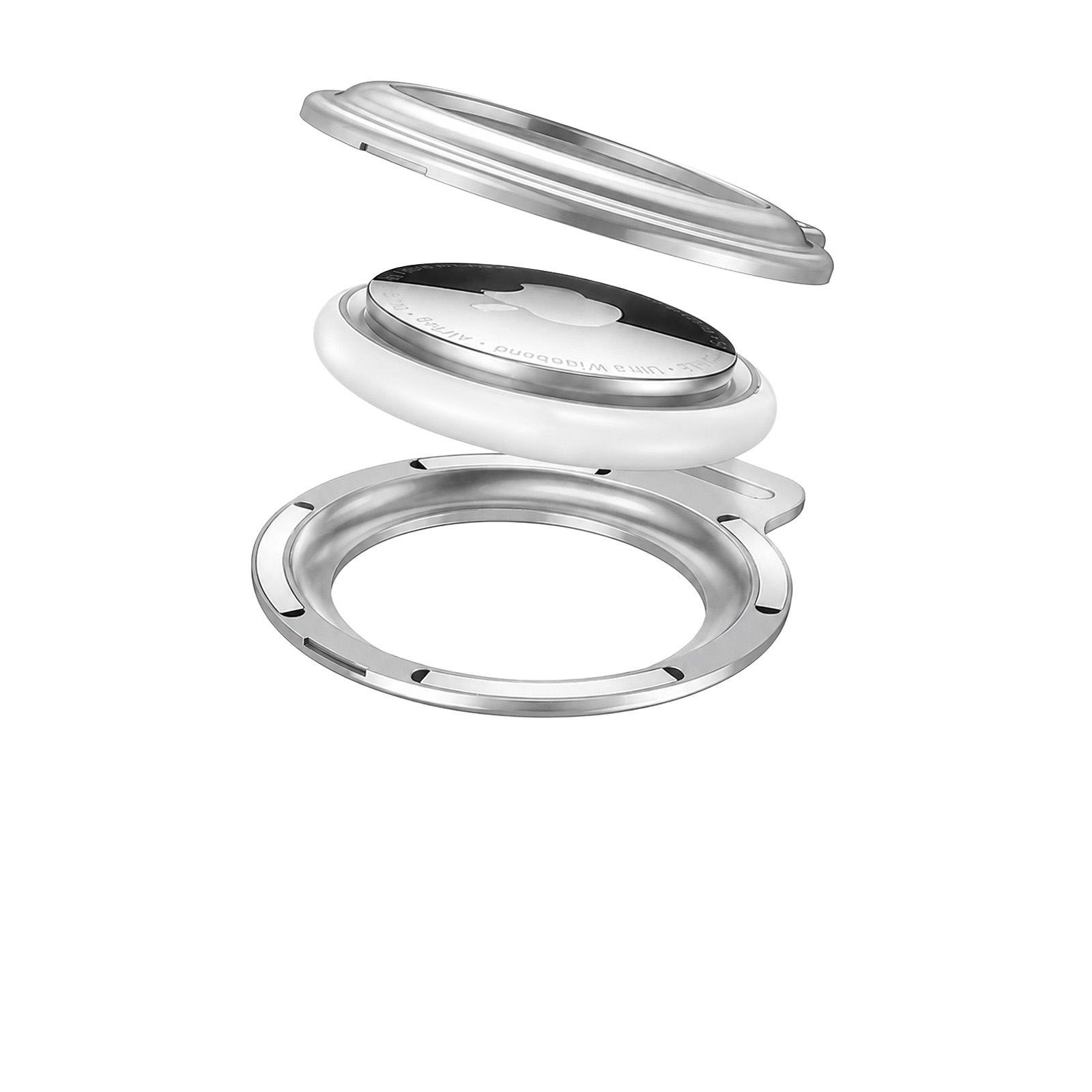 Breloc metalic Mobile Origin AT1 compatibila cu Apple AirTag, Silver 4 Lerato.ro