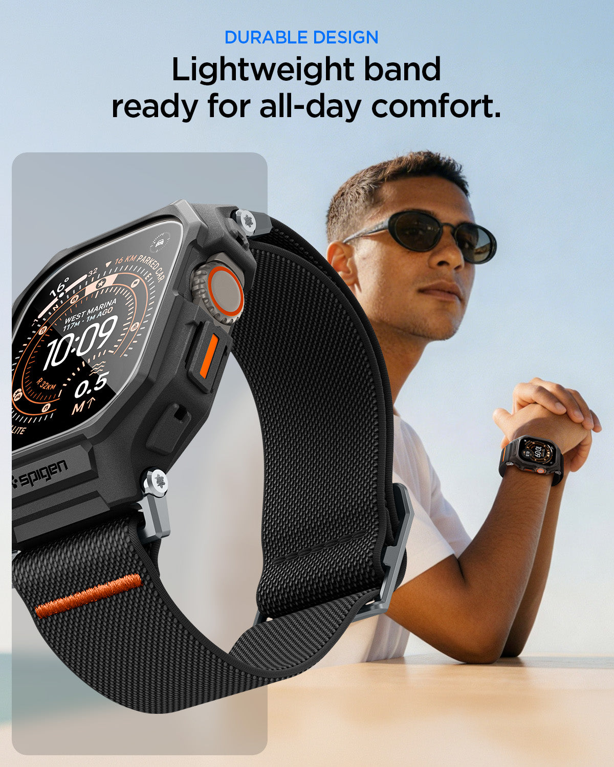 Spigen Lite Fit Pro (w Glass), matte black - Apple Watch Ultra 4/3/2/1 49mm
