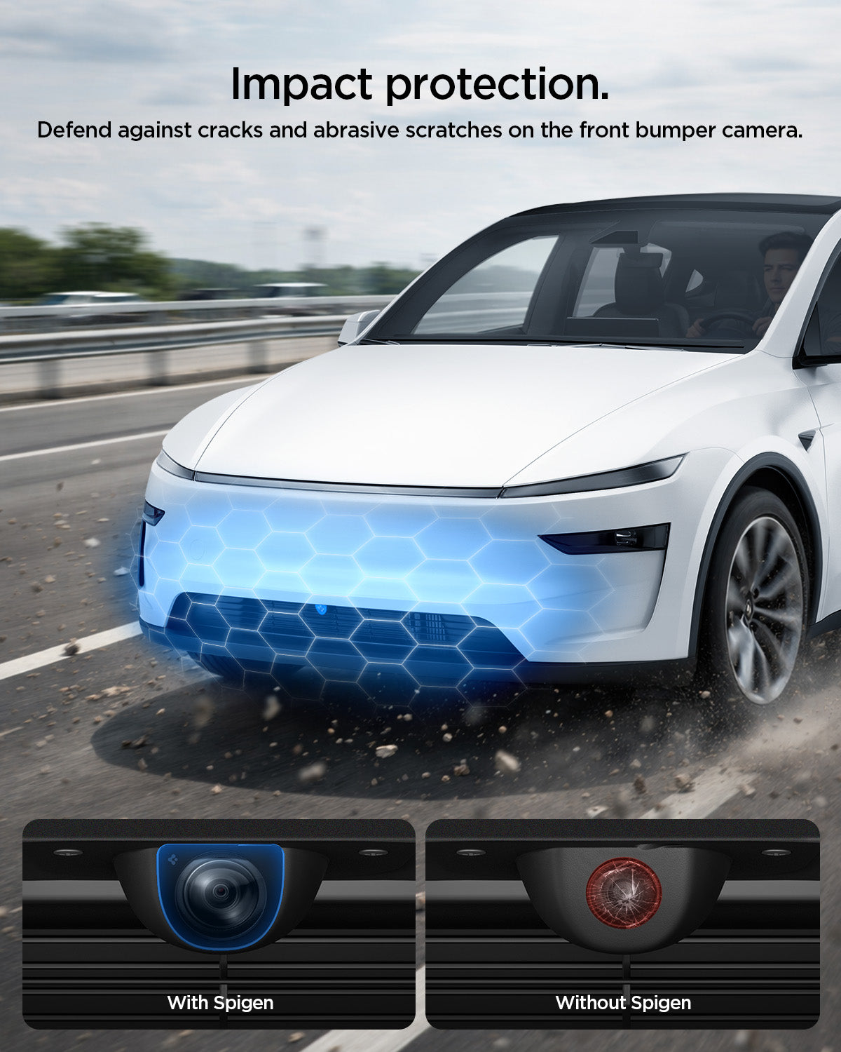 Spigen Tesla Front Camera Protector, black - Tesla Model Y(Juniper)