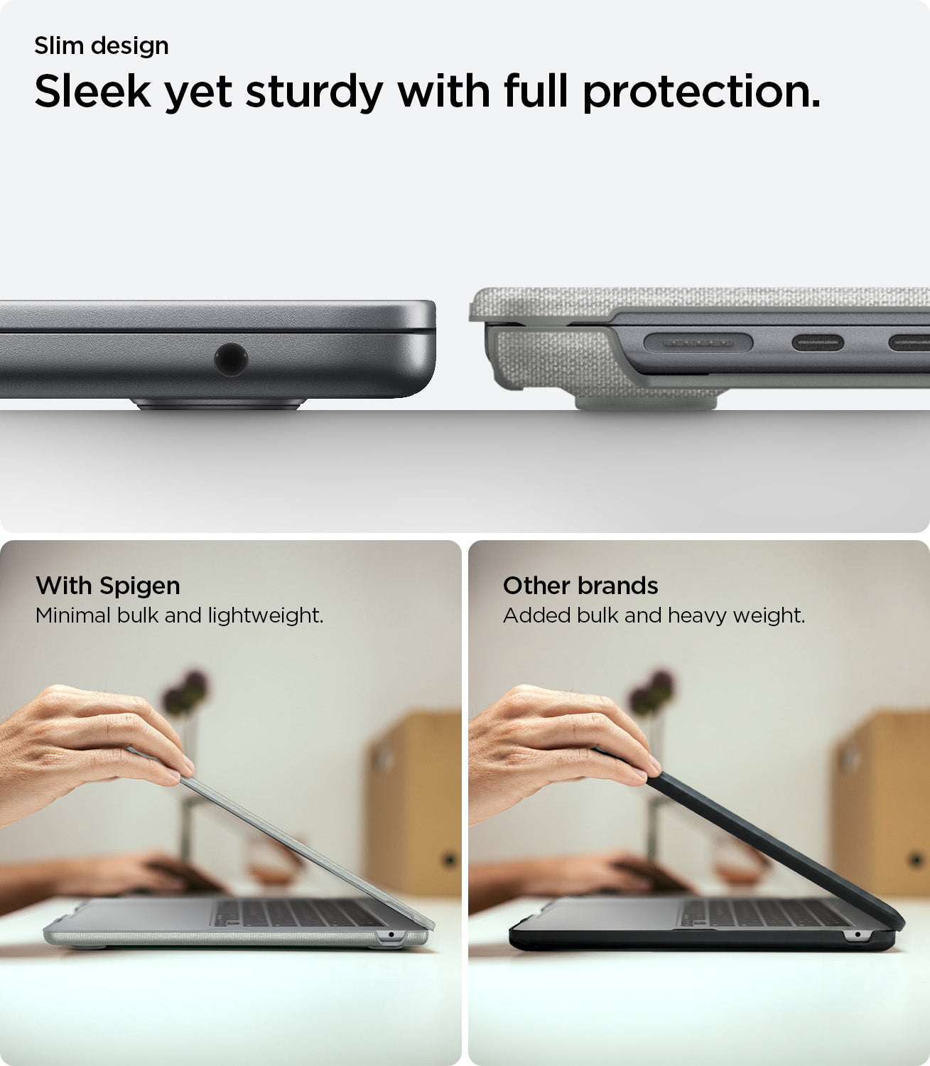 Spigen Urban Fit, heather gray - Macbook Air 15" M4 2025/M3 2024/M2 2023