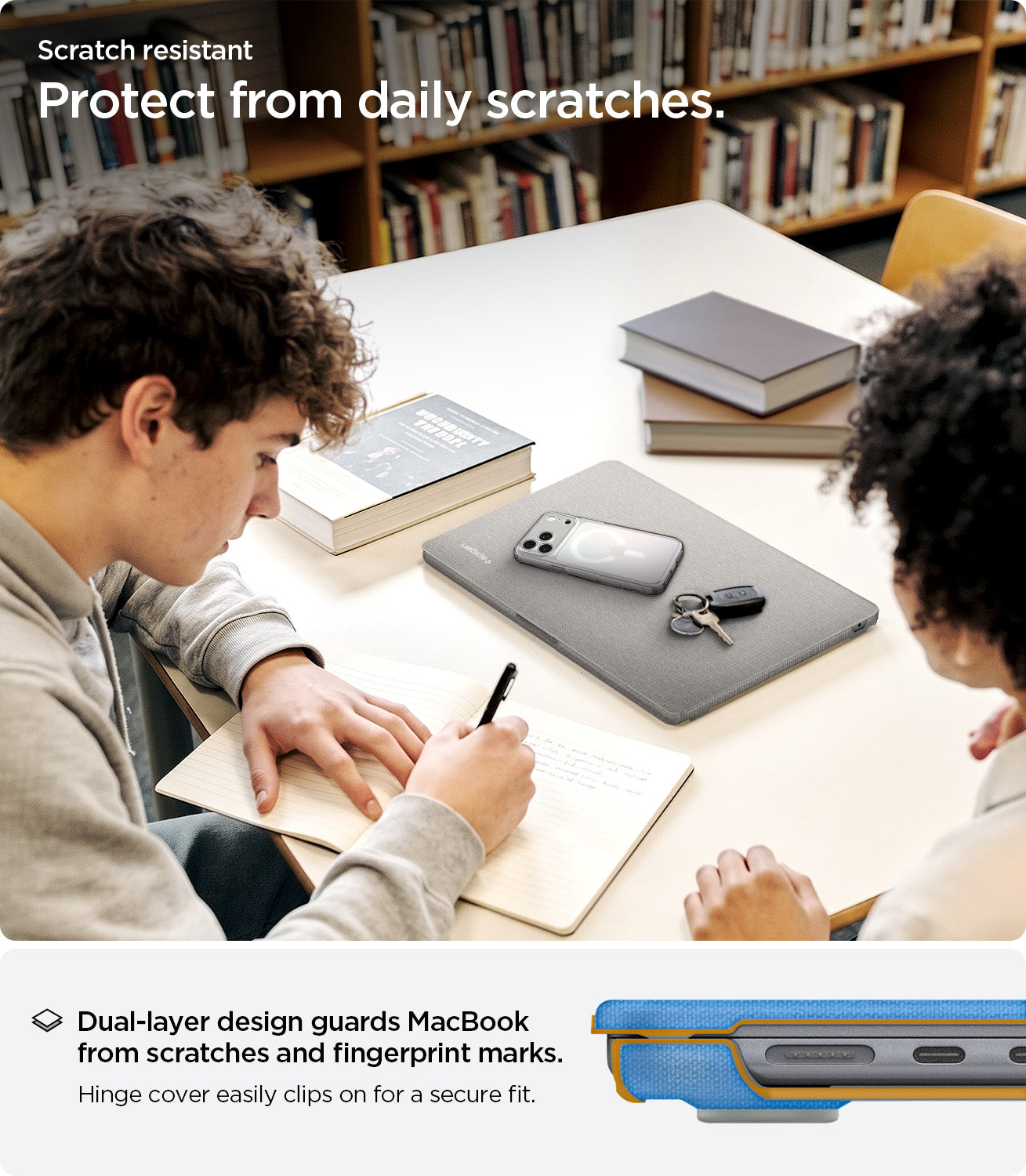 Spigen Urban Fit, heather gray - Macbook Air 15" M4 2025/M3 2024/M2 2023