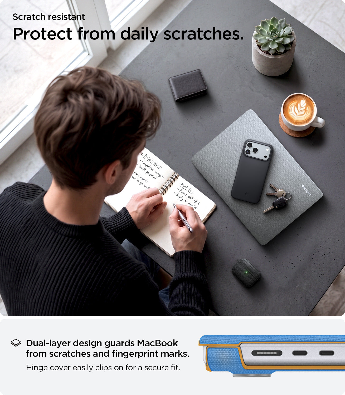 Spigen Urban Fit, heather gray - MacBook Pro 14" M5 2025/M4 2024/M3 2023/M2 2023/M1 2021