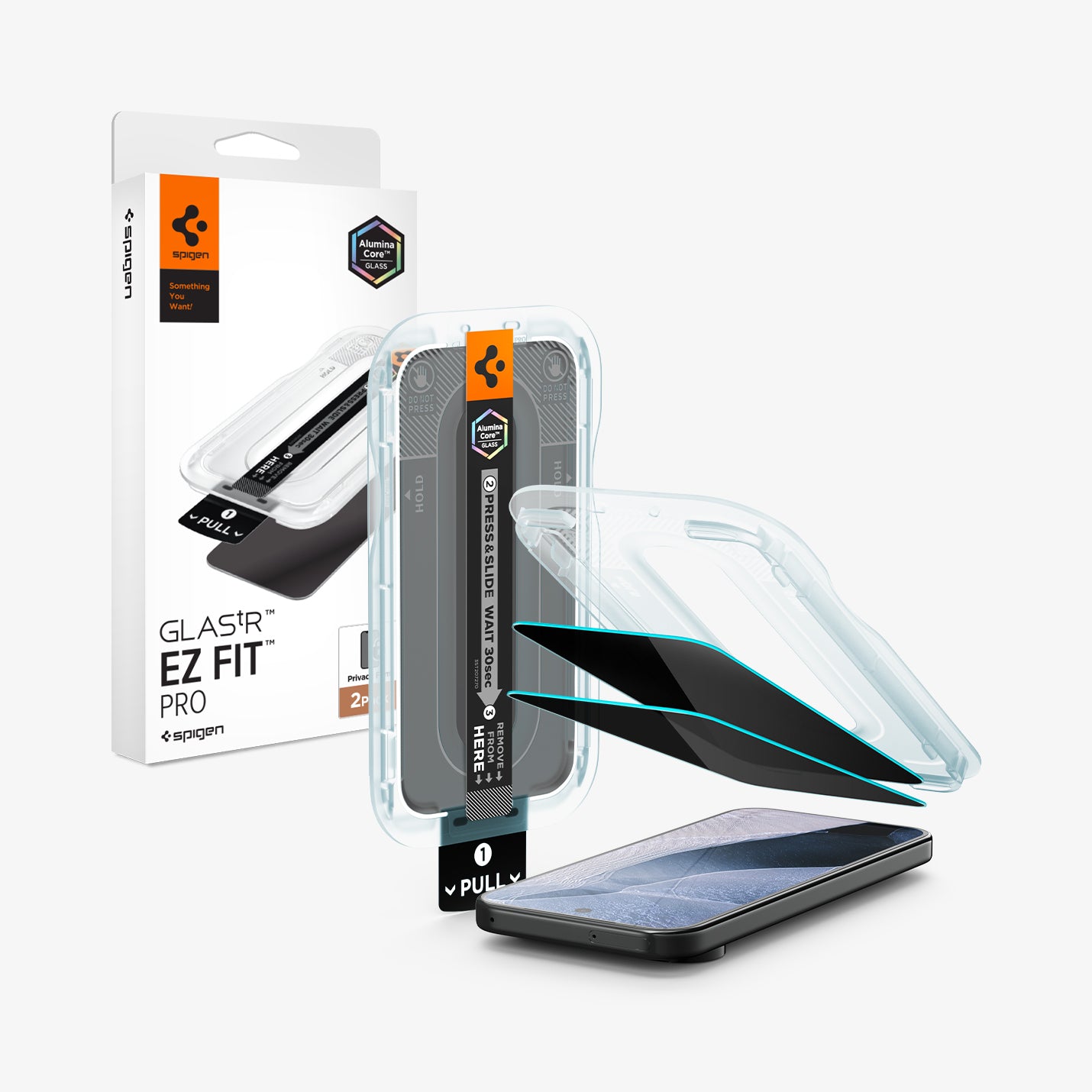 Spigen Glass tR EZ Fit Pro (Privacy) 2 Pack - Google Pixel 11 Pro XL/10 Pro XL/9 Pro XL